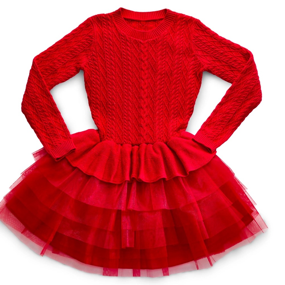 American Girl Crimson Sparkle Sweater Dress